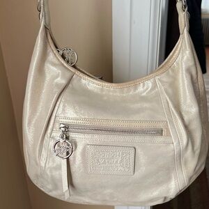 Coach Shimmering Cream Hobo Bag